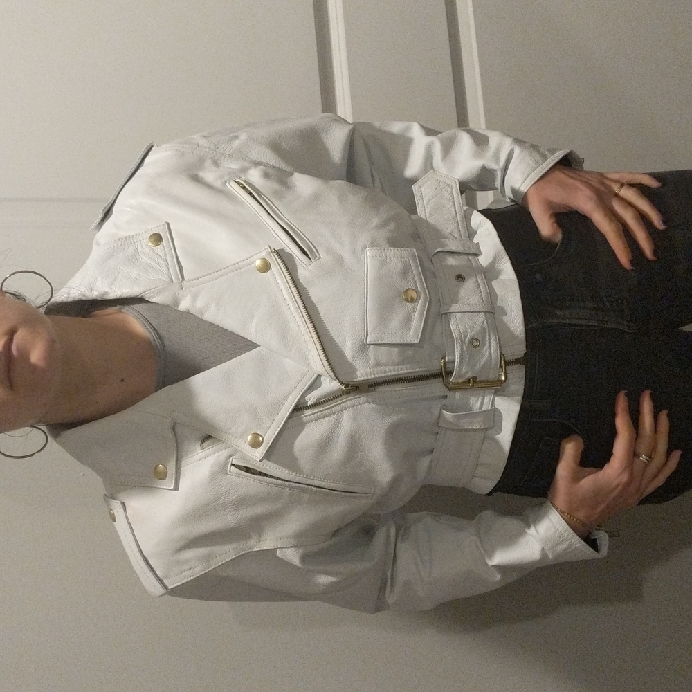 Wilson's White Leather Jacket Sz M